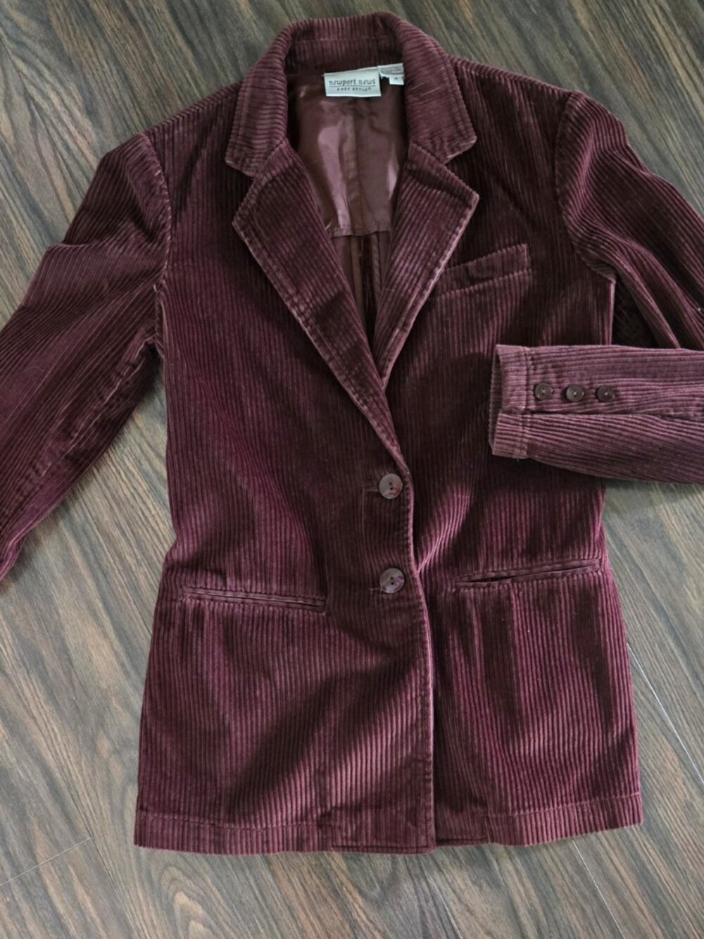 Vintage 70s Style NEWPORT NEWS Wide Wale Brown Corduroy Jacket NWOT/SIZE 4